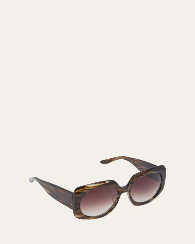 x Sarah Hoover Delia Tortoise Acetate Square Sunglasses